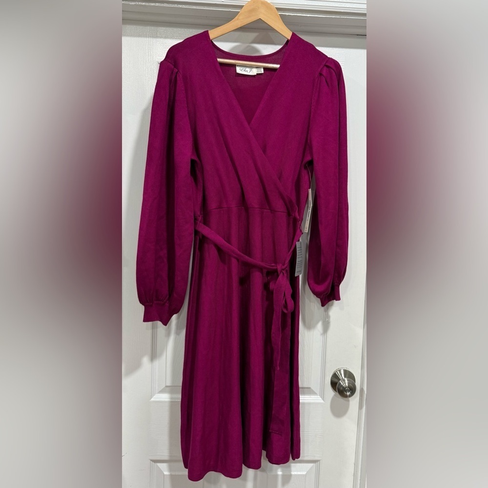 Eliza J Fuchsia Knit Dress